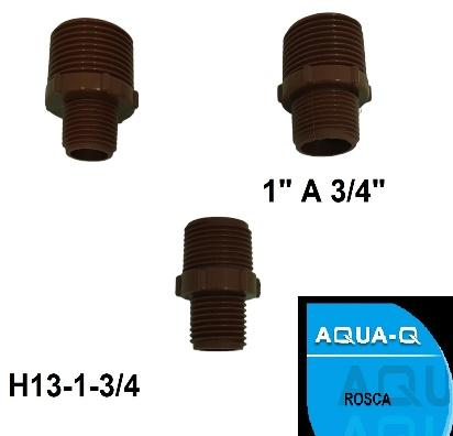 BUSHING DE 1'' A 3/4"ROSC-ROSC-PVC-(40 PC)AQUA-Q