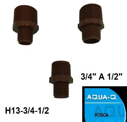 BUSHING DE 3/4'' A 1/2"ROSC-ROSC-PVC-(75 PC)AQUA-Q