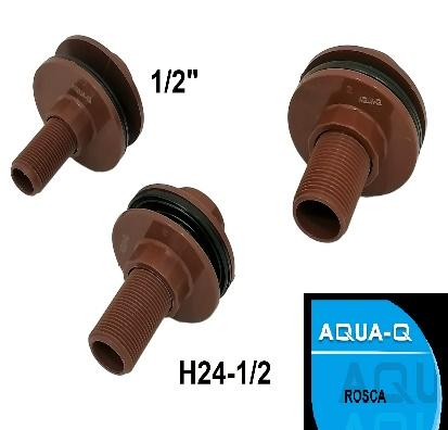 SALIDA DE TANQUE - 1/2"ROSC-ROSC-PVC-15 PC-AQUA-Q