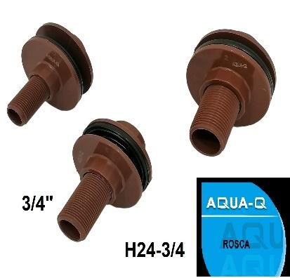 SALIDA DE TANQUE - 3/4"ROSC-ROSC-PVC-14 PC-AQUA-Q