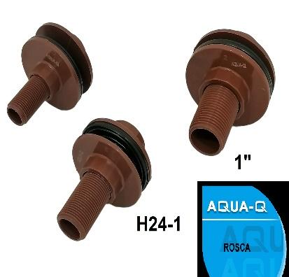 SALIDA DE TANQUE - 1"ROSC-ROSC-PVC-8 PC-AQUA-Q