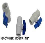 VALVULA DE PASO DE 1/2" ROSCADA-PVC-AQUA-Q